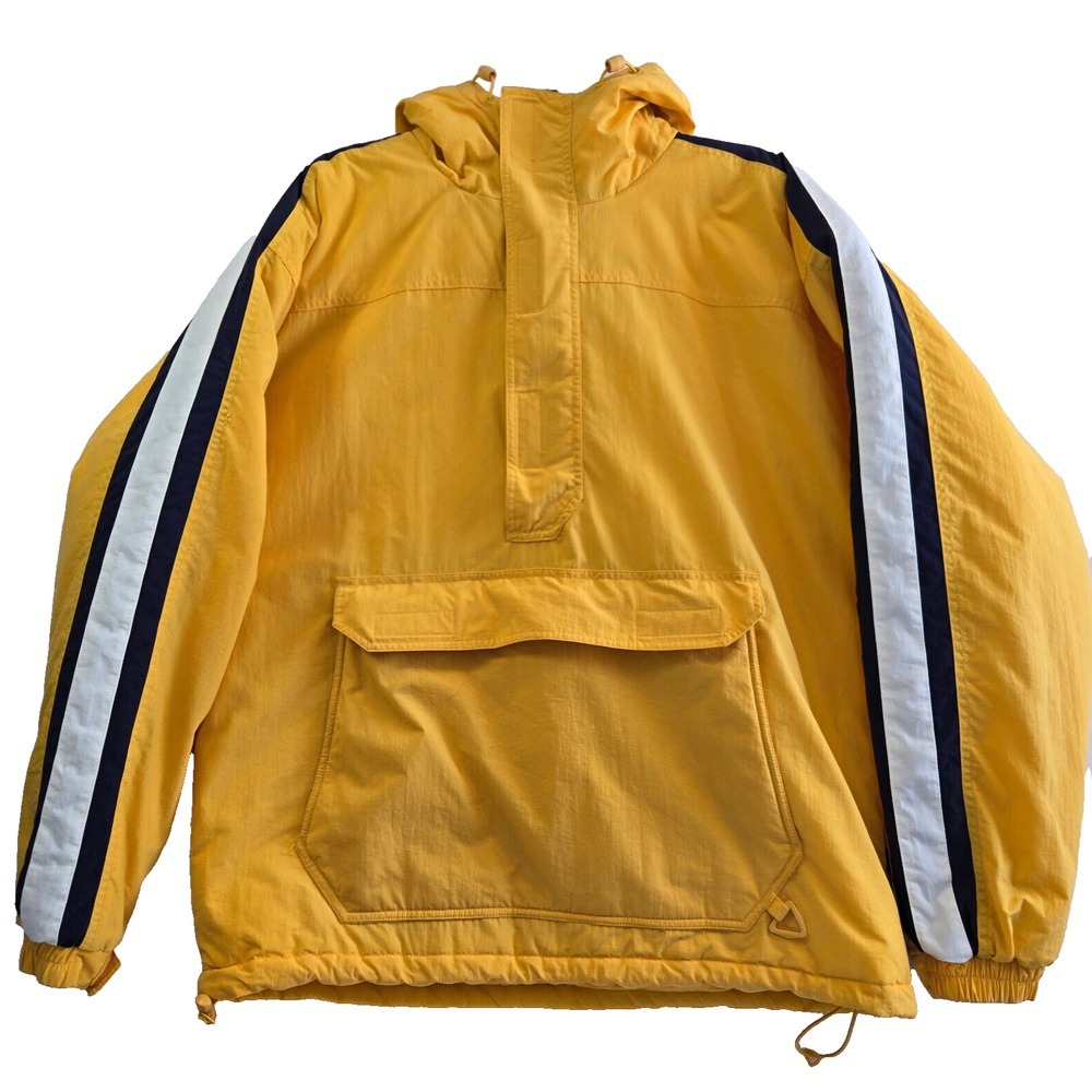 Maurices Mens Size Large Warm Coat 1/2 Zip Pullover Yellow Blue LA Rams Fans